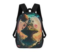 sinyumoney Fantasy Floating Island -4 Kids Backpack, Backpack School Bag, Backpacks Kids School 3D Printed School Bags for Elementary And Middle School Students Teens Birthday Gift 17inch