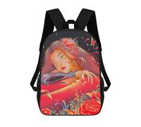 sinyumoney Fantasy Floral Dreamscape School Bag Bookbag 3D Printed Children's Backpacks for Kids Boy Girl Book Bags Kids School Bag Travel Rucksacks 17inch