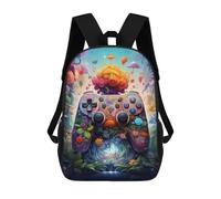 sinyumoney Fantasy Floral Game Controller -1 Kids Backpack, Backpack School Bag, Backpacks Kids School 3D Printed School Bags for Elementary And Middle School Students Teens Birthday Gift 17inch