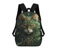 sinyumoney Fantasy Forest Cat Artwork Backpacks, Kids Backpack Student School Bag 3D Printed Travel Backpacks Fashion Accessory Backpack Children Waterproof School Bags 17inch
