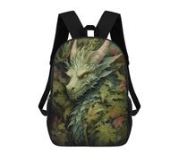sinyumoney Fantasy Forest Dragon School Bags School Secondary High School College Backpack Travel for Campus Outdoor Travel Sports 17inch