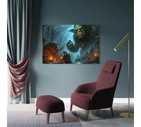 sinyumoney Fantasy Forest Encounters Art Work for Home Walls for Rustic Bath Decor Canvas Art 16x24inch(40x60cm)