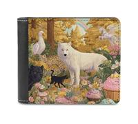 sinyumoney Fantasy Forest Feast 3D Print Wallet Safe Protection Card RFID Blocking Slim Elegant Leather Wallet Craftsmanship Gifts 11.7cm*9.5cm