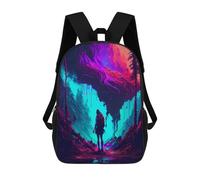 sinyumoney Fantasy Forest Journey Backpack Kids School Bag Boys Cartoon 3D Print Students Schoolbag Laptop Daypack for Boys Girls 17inch