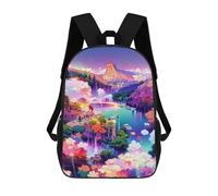 sinyumoney Fantasy Forest Reflections Kids Backpack, Backpack School Bag, Backpacks Kids School 3D Printed School Bags for Elementary And Middle School Students Teens Birthday Gift 17inch