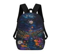 sinyumoney Fantasy Forest Stream Night Sky Children's Backpacks 17inch School Backpack 3D Printed Bag Bookbag for Kids Travel Rucksacks Boy Girl Book Bags Kids School Bag
