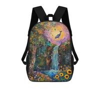 sinyumoney Fantasy Forest Waterfall Scene School Bags Lightweight Schoolbag Dayback Bookbag College for Boys/Girls/Teenagers 17inch