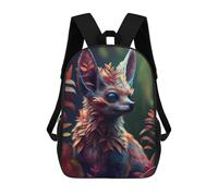 sinyumoney Fantasy Fox Portrait Backpack School Fashion Stationery Backpack Waterproof Casual Daypacks for Boys/Girls/Teenagers 17inch