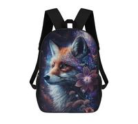 sinyumoney Fantasy Fox with Flowers-1 School Backpack High Secondary School Bags Casual Backpack for Girl, Teen Girls 17inch