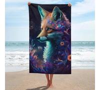 sinyumoney Fantasy Fox with Flowers Towels Bathroom Sand Free Quick Dry Absorbent Compact Beach Towel 130cm*80cm