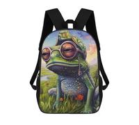 sinyumoney Fantasy Frog in Goggles Kids School Backpack 3D Printed Backpacks Fashion School Bag Rucksacks for Boys Elementary And Middle School Students 17inch