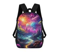 sinyumoney Fantasy Galaxy Landscape -2 Backpack School Backpack Kids School Bag Large Capacity Kids Backpack for School Rucksack 3D Book Bag Gifts for Kids 17inch