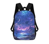sinyumoney Fantasy Galaxy Landscape -3 Rucksack Water Resistant Travel Backpack Computer Bag for Campus Outdoor Travel Sports 17inch