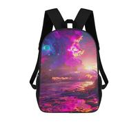 sinyumoney Fantasy Galaxy Landscape Backpacks Kids 17inch School Backpack School Bag 3D Printed School Bag for Boys Elementary And Middle School Students