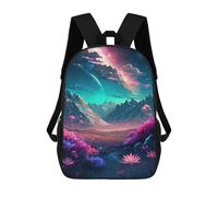 sinyumoney Fantasy Galaxy Landscape Children's Backpack, Schoolbag Large Capacity Students Bookbag Rucksack Knapsack for Boys Girls Adults Teen 17inch