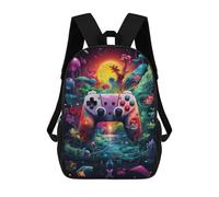 sinyumoney Fantasy Game Controller Artwork -6 Kids School Backpack 3D Printed Fashion School Bag Casual School Bag for Boys Elementary And Middle School Students 17inch