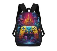 sinyumoney Fantasy Game Controller Artwork School Bag 3D Printed Backpacks Fashion Kids School Backpack Boys Rucksacks for Boys Middle School Students 17inch