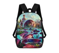 sinyumoney Fantasy Garden Portal Backpack 3D Print Kids Bag Elementary Students Daypack Lightweight School Bag for Children Girls Boys Nursery Lunch Pack 17inch