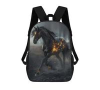 sinyumoney Fantasy Horse Glow Black School Backpack Large Water Resistant Laptop Backpack for Teenage Girls Boys Women Men 17inch