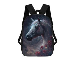 sinyumoney Fantasy Horse with Roses Art Print School Backpack Water Resistant School Bag Business Backpack for Men/Women 17inch