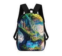 sinyumoney Fantasy Island A Magical Landscape Kids School Backpack 3D Printed Backpacks Fashion School Bag Rucksacks for Boys Elementary And Middle School Students 17inch