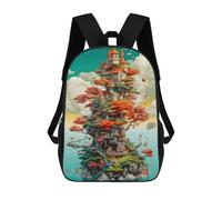 sinyumoney Fantasy Landscape 36 3D Printed 17inch Kids School Backpack School Bag Fashion Rucksacks for Boys Elementary And Middle School Students