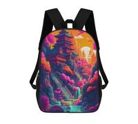 sinyumoney Fantasy Landscape 7 School Backpack School Bags For Girls Boys Backpack With Pocket Fashion School Bag Kids Backpack 17inch