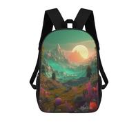 sinyumoney Fantasy Landscape with Giant Moon -1 Backpack for School 3D Printed Boys Girls School BagChildren Bookbag Travel Rucksack 17inch