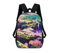 sinyumoney Fantasy Landscape with Luminous Elements 3D Printed Children's School Backpack for Kids Travel Rucksacks Book Bags Kids School Bag 17inch