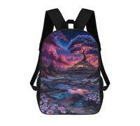 sinyumoney Fantasy Landscape with Tree And Castle Backpack School Lightweight Airport College Students Back Pack for Men, Women & Teenage Boys 17inch