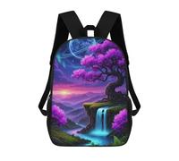 sinyumoney Fantasy Landscape with Waterfall And Moon Children's 17 Inch School Backpack 3D Printed Cool Knapsack for Kids Travel Rucksacks Book Bags Kids School Bag