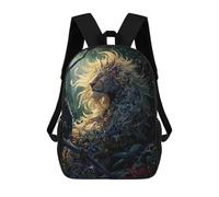 sinyumoney Fantasy Leopard Creature in Forest School Bag 3D Printed 17inch Backpacks Fashion Kids School Backpack Rucksacks for Boys Elementary And Middle School Students