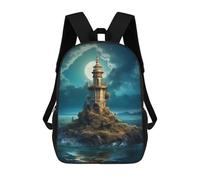 sinyumoney Fantasy Lighthouse Backpack School Bag Lightweight Schoolbag Dayback Bookbag College for Girl, Teen Girls 17inch