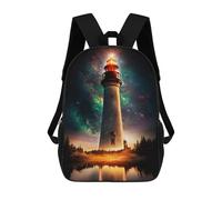 sinyumoney Fantasy Lighthouse Backpack School Work Laptop Backpack Rucksack Bag for Men, Women & Teenage Boys 17inch
