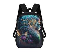 sinyumoney Fantasy Lion Art Print-10 Backpacks Kids 17inch School Backpack School Bag 3D Printed School Bag for Boys Elementary And Middle School Students