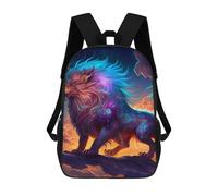 sinyumoney Fantasy Lion Art Print-11 Backpack School Bag Water Resistant School Bag Business Backpack for Boys/Girls/Teenagers 17inch