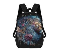 sinyumoney Fantasy Lion Art Print School Backpack Fashion Stationery Backpack Waterproof Casual Daypacks for Men/Women 17inch