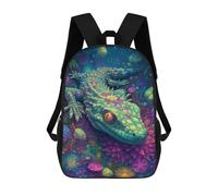 sinyumoney Fantasy Lizard in Amazon Rainforest-1 School Bags School Secondary High School College Backpack Travel for Boys/Girls/Teenagers 17inch