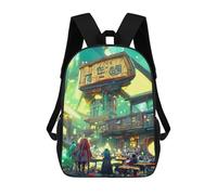 sinyumoney Fantasy Market Scene School Backpack Work Business College School for Campus Outdoor Travel Sports 17inch