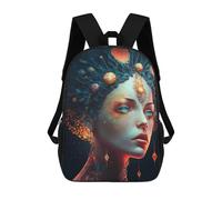 sinyumoney Fantasy Mermaid Portrait Rucksacks 3D Printed Children Backpacks Fashion Casual Daypack Cute Travel Bags Outdoor Casual Daypack for Boy And Girl 17inch