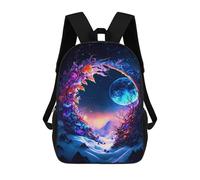 sinyumoney Fantasy Moonlit Forest Scene Rucksack Water Resistant Computer Rucksack for Camping Outdoor Adventures And Daily Travel 17inch