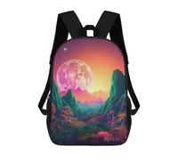 sinyumoney Fantasy Moonlit Landscape -2 Backpack for School 3D Printed Boys Girls School BagChildren Bookbag Travel Rucksack 17inch