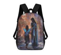sinyumoney Fantasy Mother Daughter Artwork Backpack for School 3D Printed Boys Girls School BagChildren Bookbag Travel Rucksack 17inch