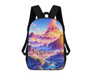 sinyumoney Fantasy Mountain Landscape School Bags High Secondary School Bags Casual Backpack for Men/Women 17inch