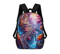 sinyumoney Fantasy Mountain Village -1 Children's Backpack, Schoolbag Large Capacity Students Bookbag Rucksack Knapsack for Boys Girls Adults Teen 17inch