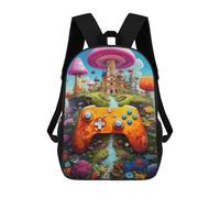 sinyumoney Fantasy Mushroom Castle Kids Backpack, Backpack School Bag, Backpacks Kids School 3D Printed School Bags for Elementary And Middle School Students Teens Birthday Gift 17inch