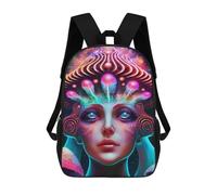 sinyumoney Fantasy Mushroom Crown Artwork Rucksack Rucksack Casual Daypacks School Work Travel Bag- Perfect for Travel, Work And Daily Use 17inch