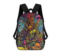 sinyumoney Fantasy Mushroom Forest Rucksack Lightweight Casual Daypack School Backpacks for School/Work/Travel 17inch
