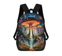 sinyumoney Fantasy Mushroom Forest School Backpack School Bags for Girls Boys Backpack with Pocket Fashion School Bag Kids Backpack 17inch