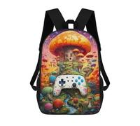 sinyumoney Fantasy Mushroom Land Adventure -1 Backpack Kids School Bag Boys Cartoon 3D Print Students Schoolbag Laptop Daypack for Boys Girls 17inch